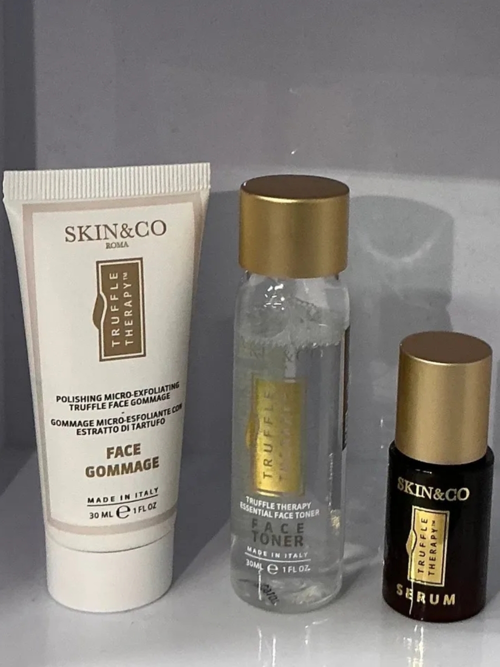 Skin & Co Truffle Therapy Toner & Trio Set - White, Gold, Brown